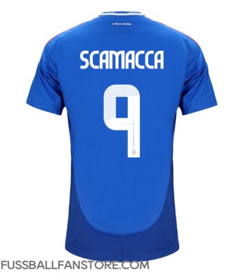 Italien Gianluca Scamacca #9 Replik Heimtrikot EM 2024 Kurzarm